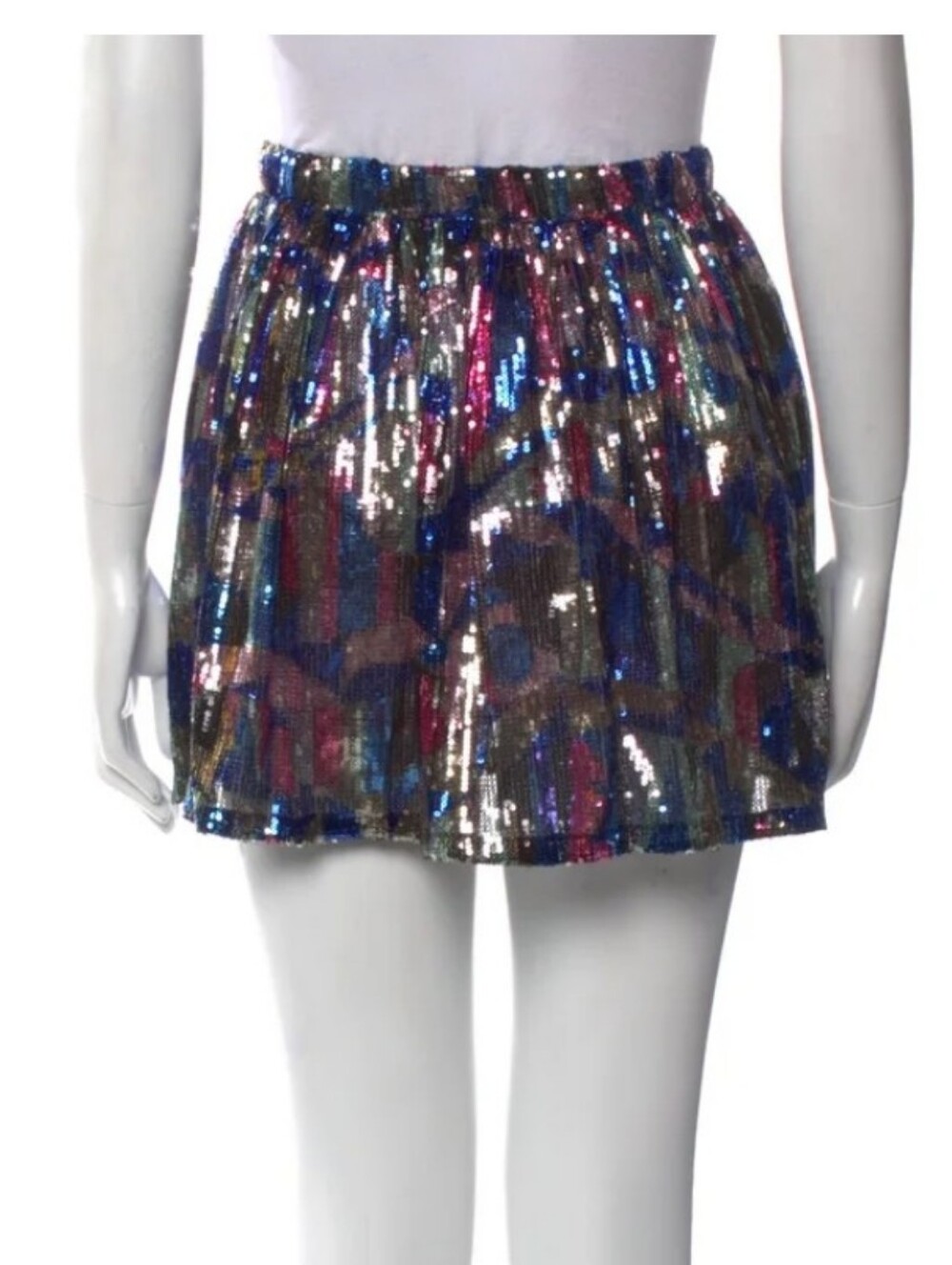 EMILIO PUCCI Sequin Multicolor Mini Skirt Disco Y2K Glitter Designer Luxury 90s